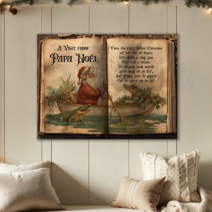 Papa Noël Cajun Christmas Canvas Wall Art