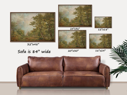 Pastoral Landscape Wood-Framed Canvas Art
