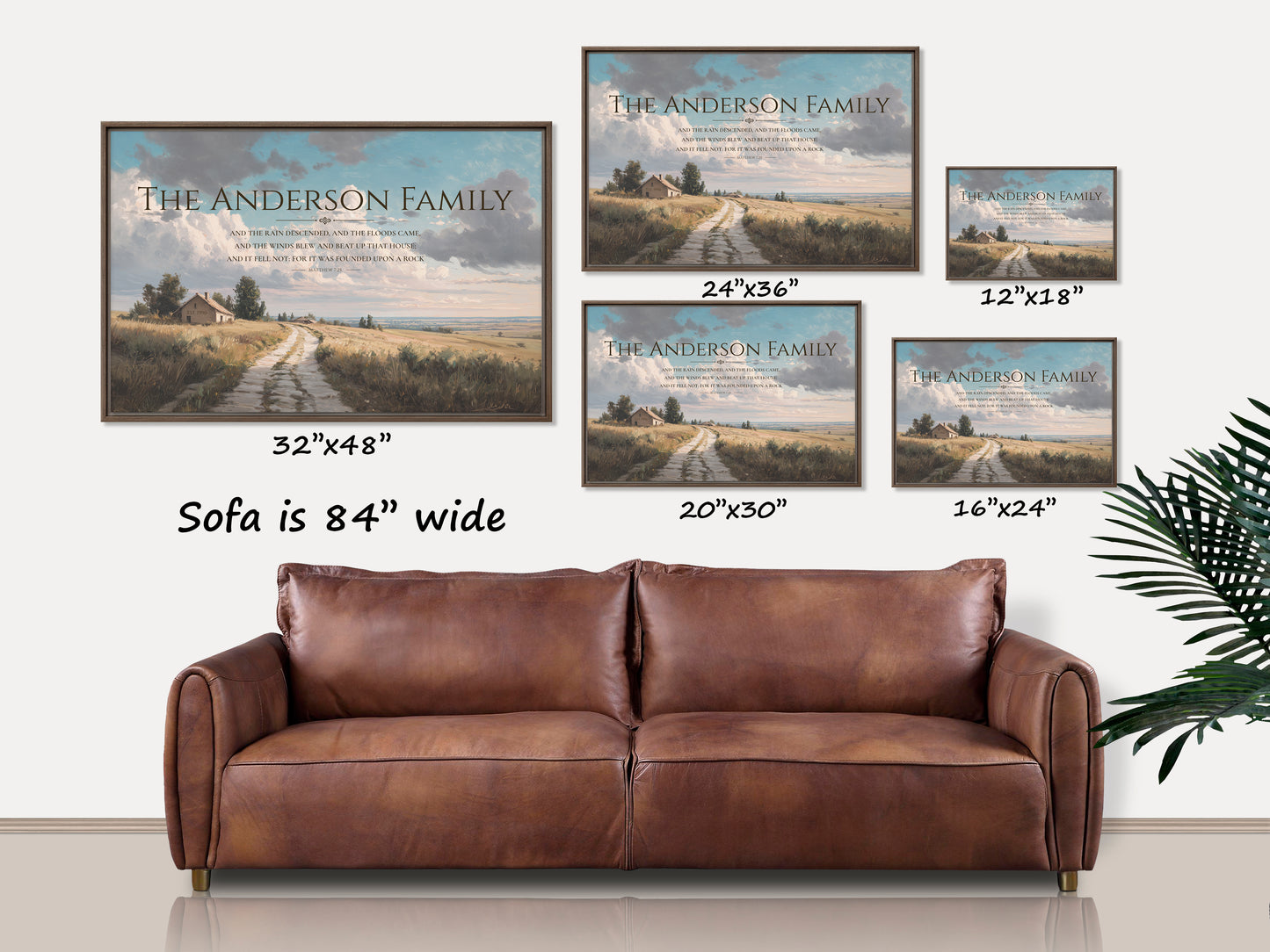 Custom Matthew 7:25 Framed Canvas Wall Art