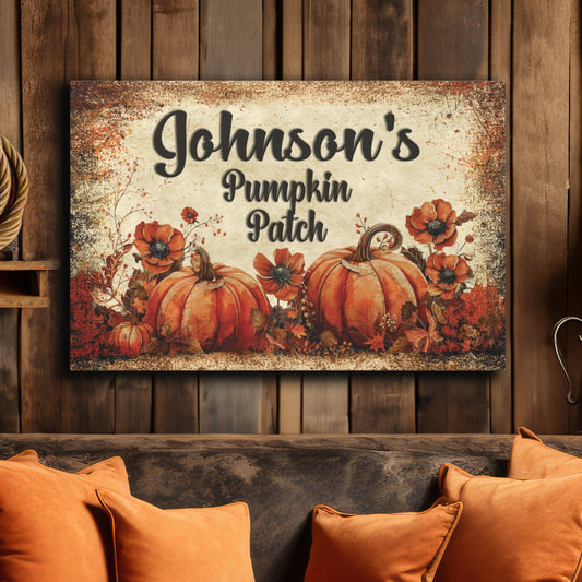 Personalized Pumpkin Patch Canvas