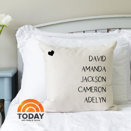 Personalized Names Pillow with a Heart