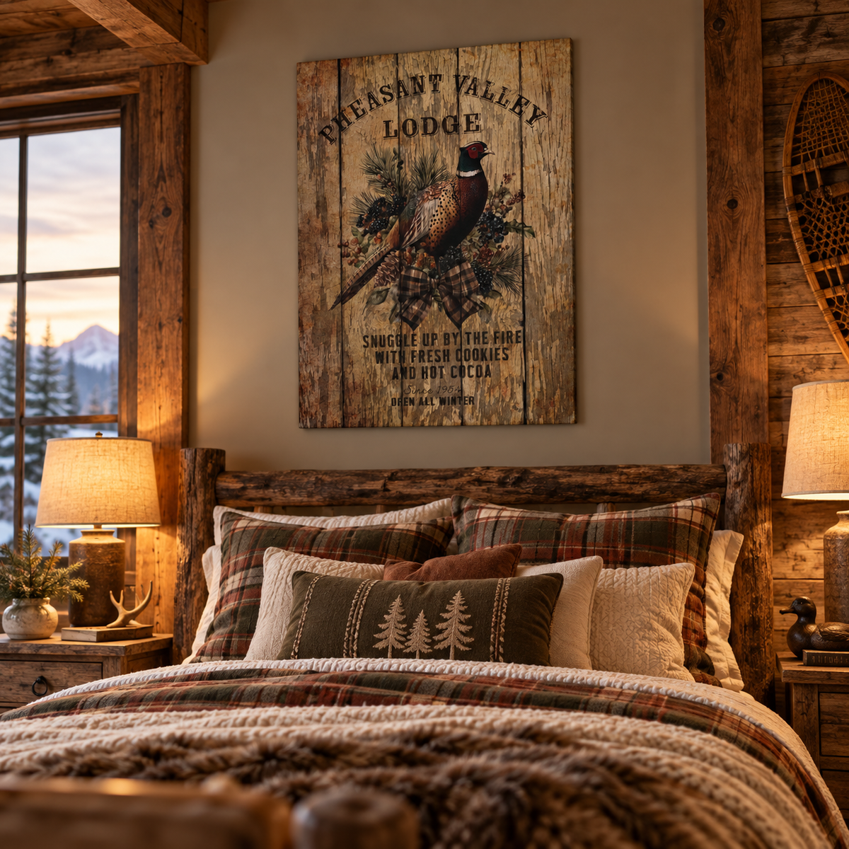 Pheasant Valley Lodge Personalized Canvas Wall Art