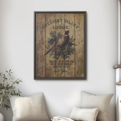 Pheasant Valley Lodge Personalized Wood Framed Wall Art