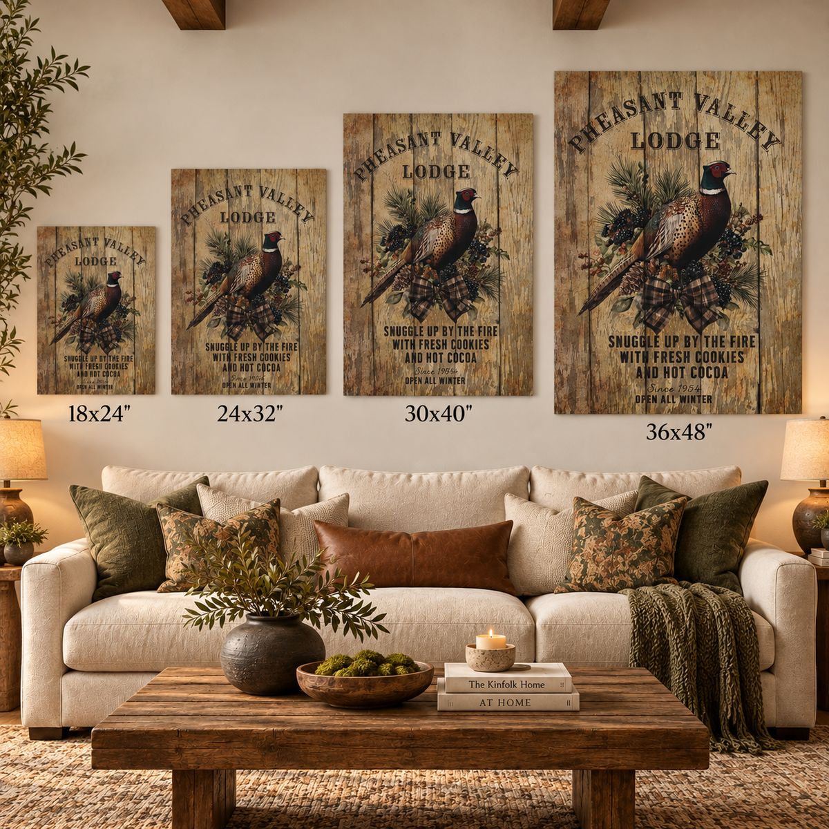 Pheasant Valley Lodge Personalized Canvas Wall Art