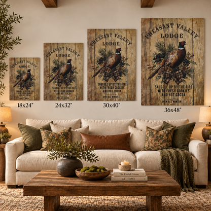 Pheasant Valley Lodge Personalized Canvas Wall Art