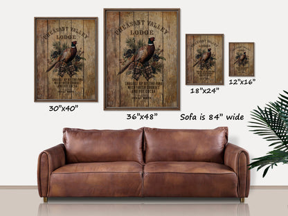 Pheasant Valley Lodge Personalized Wood Framed Wall Art
