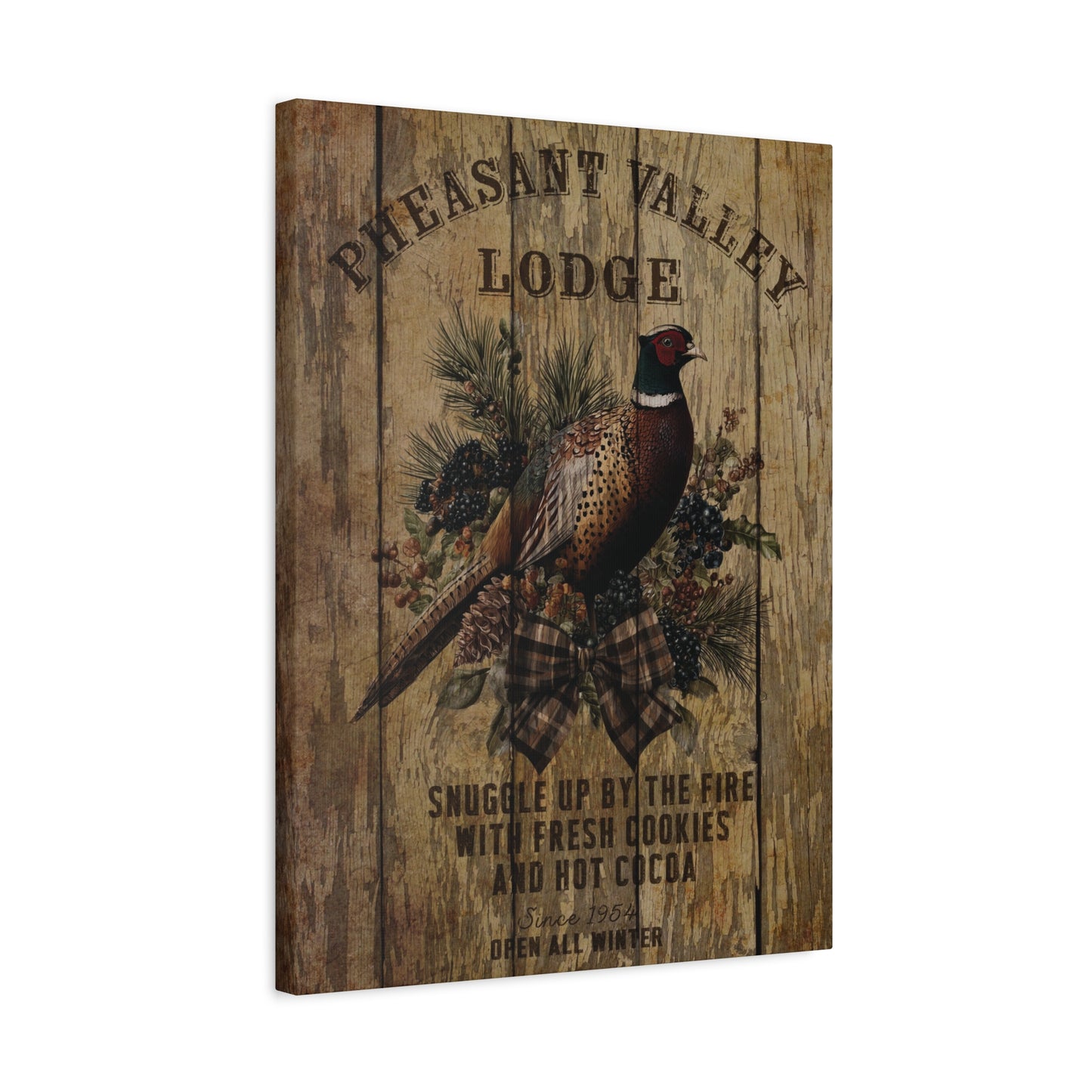 Pheasant Valley Lodge Personalized Canvas Wall Art