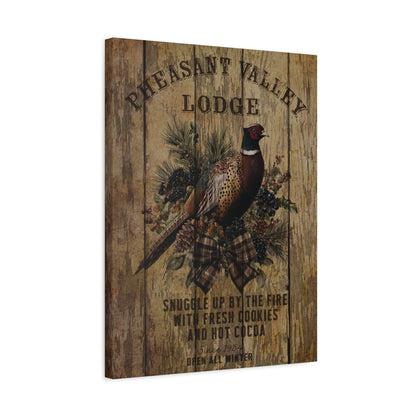 Pheasant Valley Lodge Personalized Canvas Wall Art