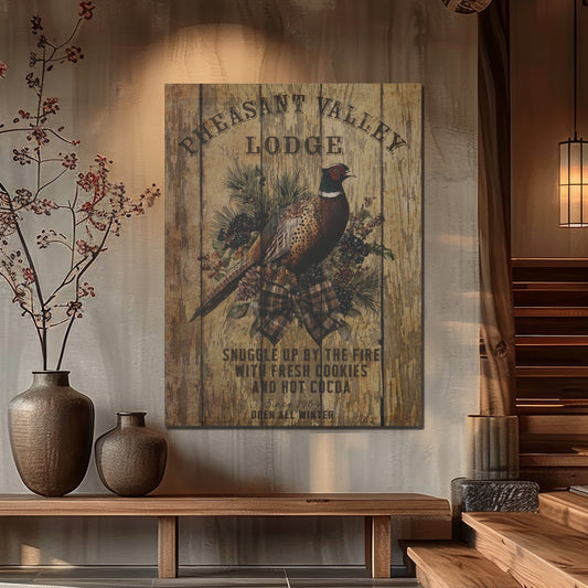 Pheasant Valley Lodge Personalized Canvas Wall Art