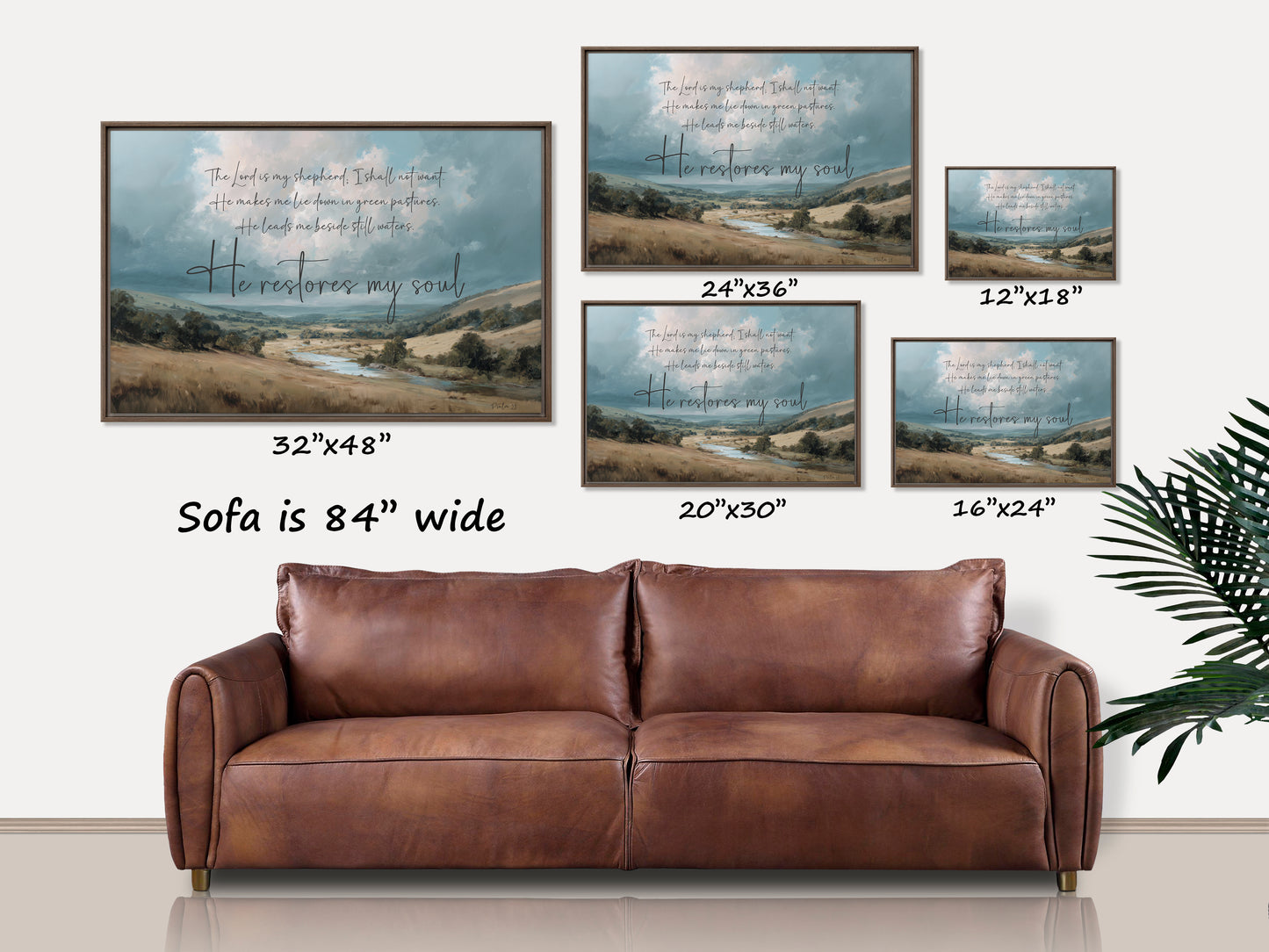 Psalm 23 Framed Canvas: He Restores My Soul
