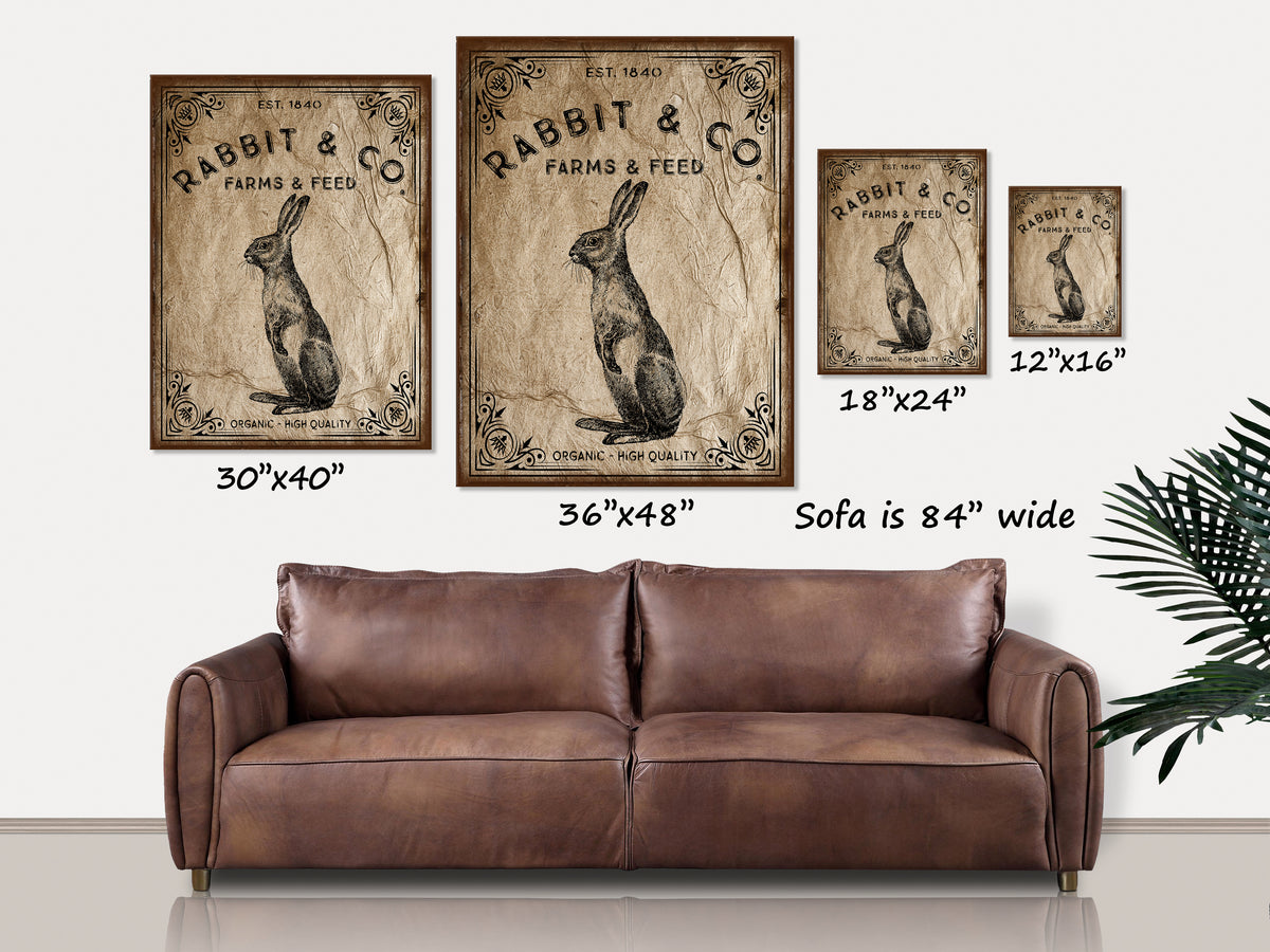 Rabbit & Co Canvas | Vintage Spring Bunny Wall Art – Olive Branch Farmhouse