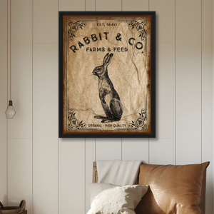 Wood Framed Rabbit & Co Canvas Art