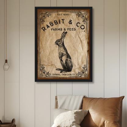 Wood Framed Rabbit & Co Canvas Art