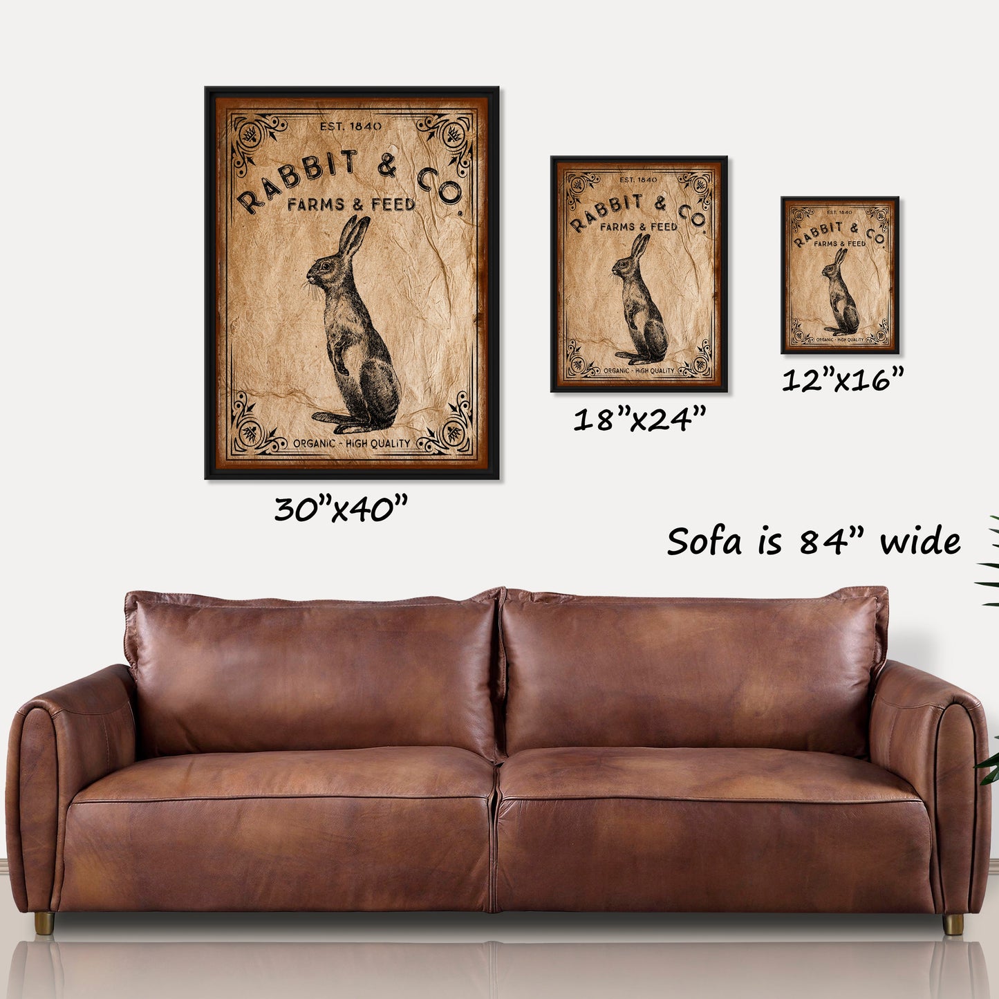 Wood Framed Rabbit & Co Canvas Art