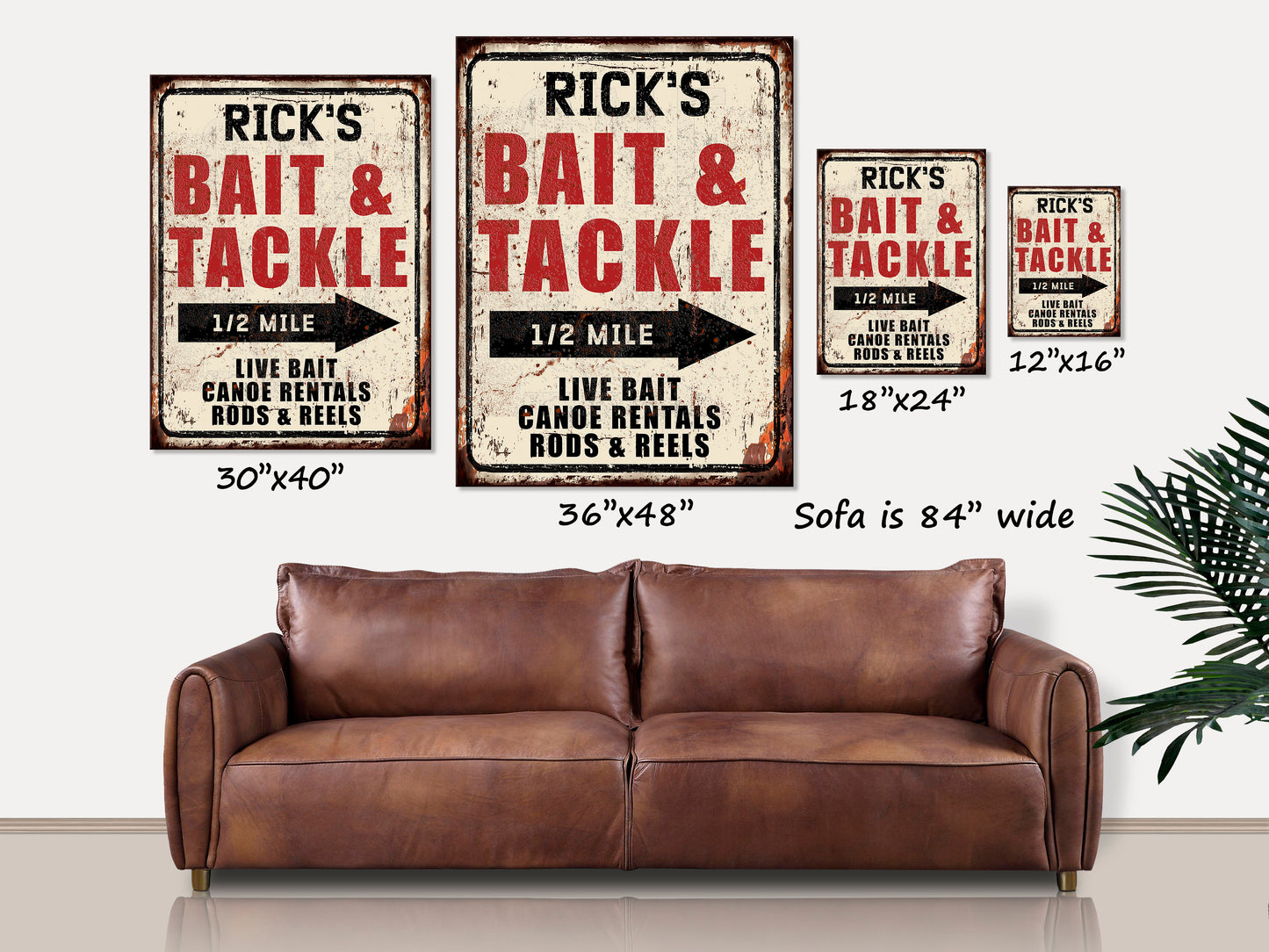 Personalized Bait & Tackle Canvas Sign