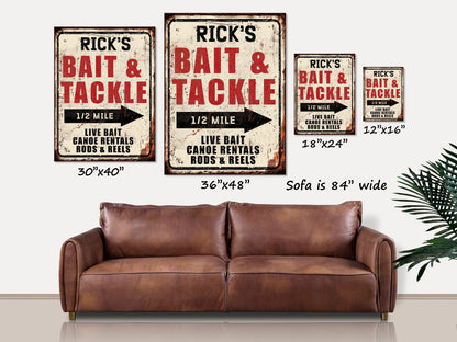 Personalized Bait & Tackle Canvas Sign