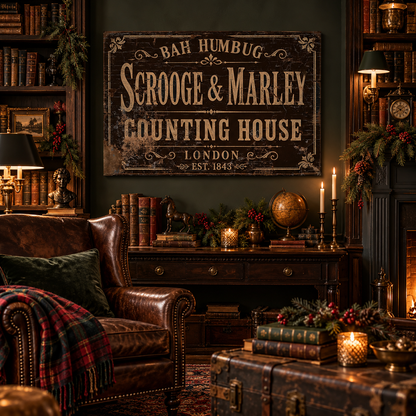 Scrooge & Marley Christmas Canvas