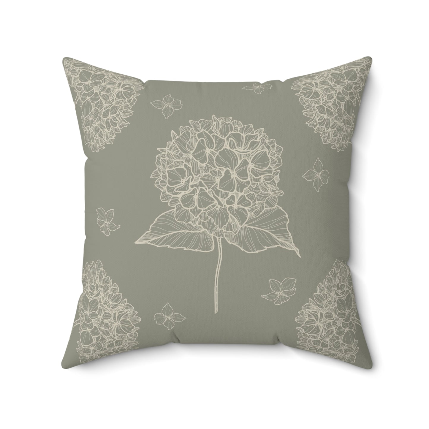 Hydrangea Cottagecore Faux Suede Pillow Cover