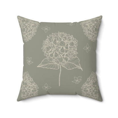 Hydrangea Cottagecore Faux Suede Pillow Cover