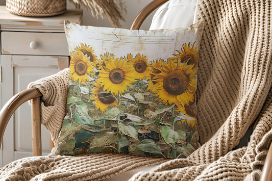 Sunflowers Throw Pillow Cover