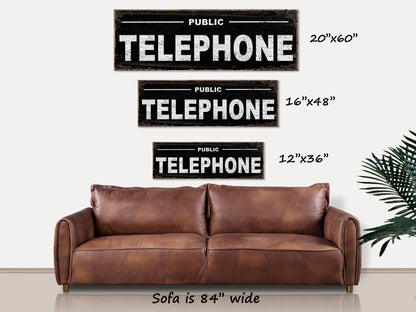 Vintage Public Telephone Sign