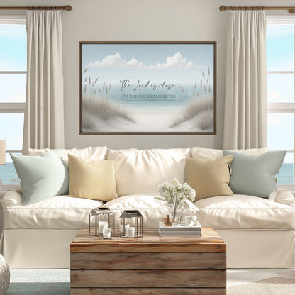 The Lord is Close to the Broken Hearted Wood Framed Canvas