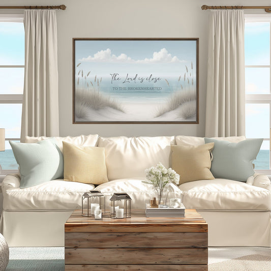 The Lord is Close to the Broken Hearted Wood Framed Canvas