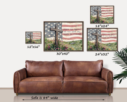 Christian Patriotic Wood Framed Canvas
